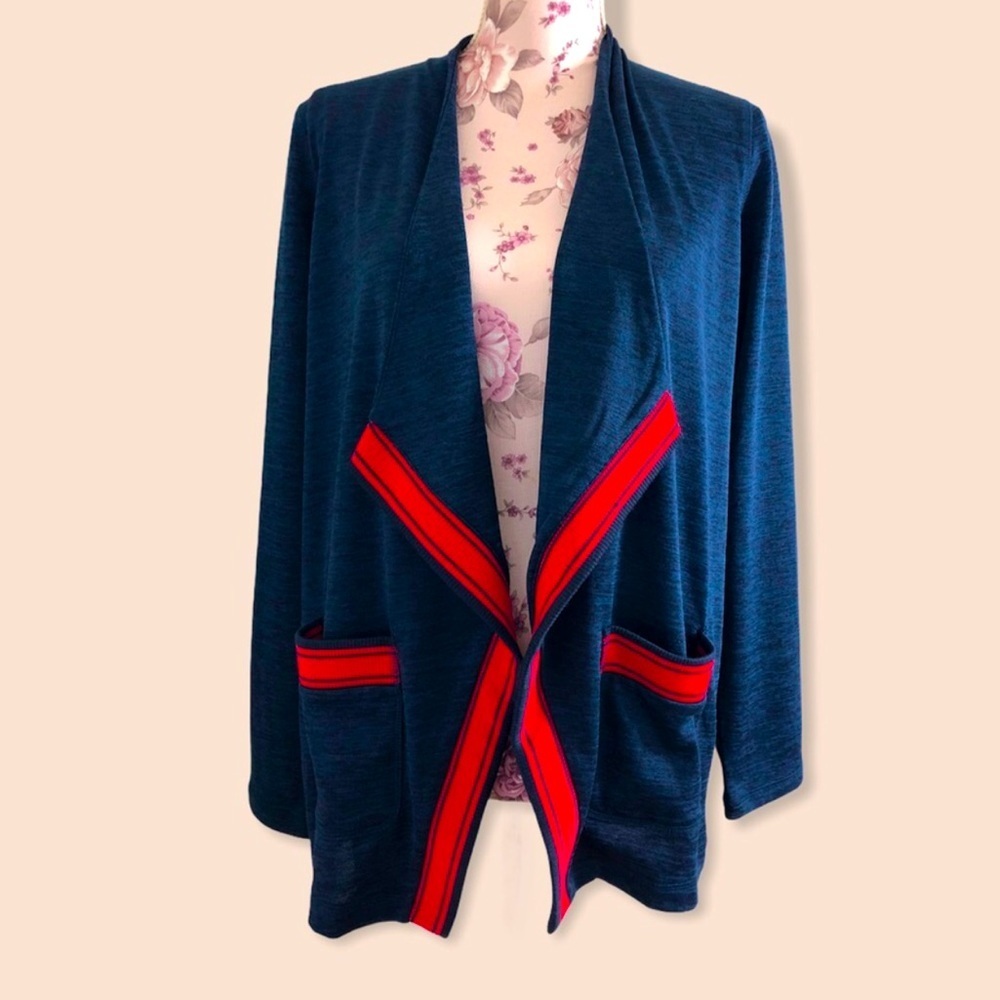 Talbots Open Front Jersey Drape Cardigan #112 - Picture 2 of 5